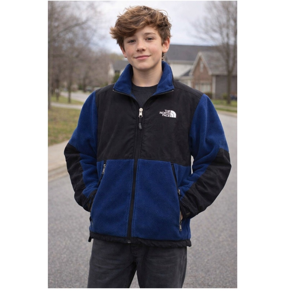 North Face Youth TNF Blue/Black Denali Jacket